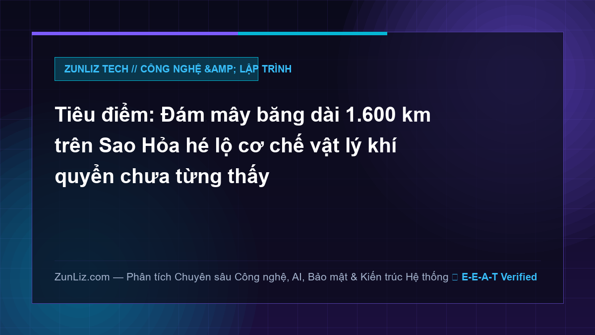 Tiêu điểm: Đám mây băng dài 1.600 km trên Sao Hỏa hé lộ cơ chế vật lý khí quyển chưa từng thấy